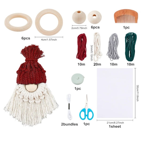 DIY Jultomte-set, Jultomte-dekoration för julgranen