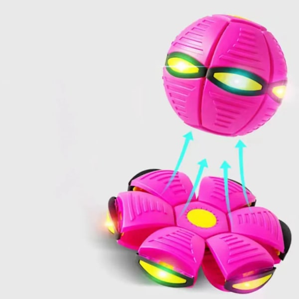 Husdjur Leksak Hund Leksak Flygande Tallrik Boll, LED Flygande Boll, Hund Leksak Boll (Rosa)