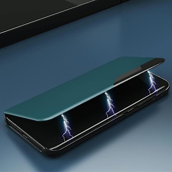 Til Samsung Galaxy S24 Magnetic Flip Case, Ultra Slim Pu Læder Taske med Clear View Sidevindue Ki（orange，S24）