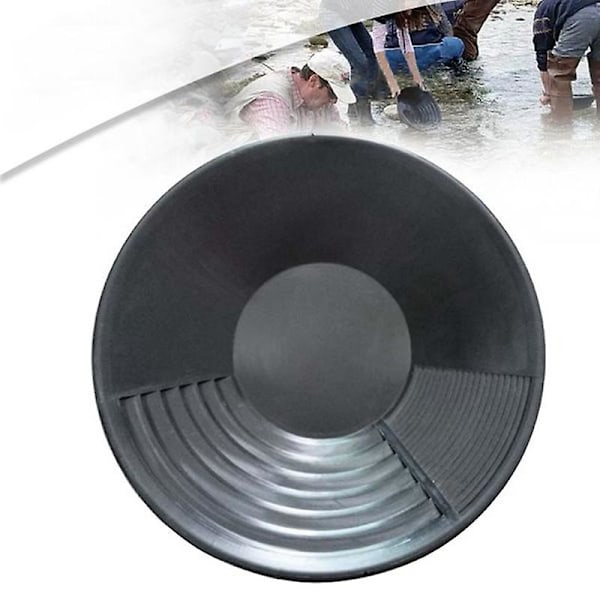 2 stk Plastic Gold Basin Minedrift Uddybning Prospektering for Sand Guld Mining Vask Guld Panorering Udstyr（Sort）