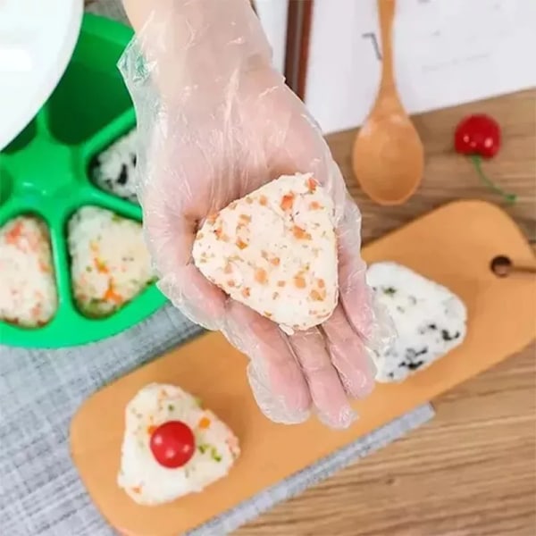 6 hulrom Triangle Sushi Form Onigiri Risball Trykk Maker Non-stick Sushi Maker Verktøy For Tang Koriander Risballer