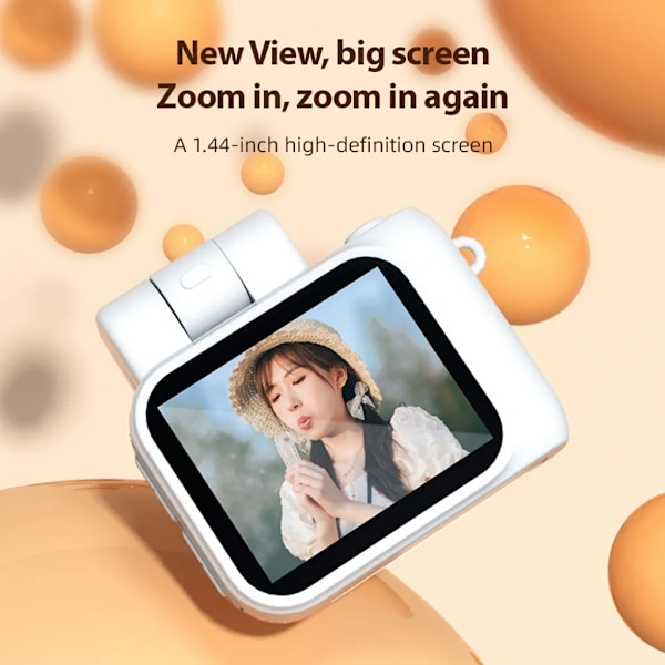 1080P Mini Digitalkamera, Digitalt Videokamera med 1,44 Tommers Skjerm, 90° Roterbar Blitz, 6 Innebygde Filtre, Oppladbart Batteri