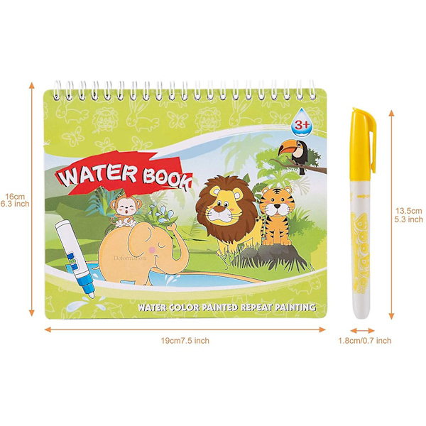 4 Magic Water Piirustuskirjaa Värityskirjat 4 Magic Pen baby opetuslelulla