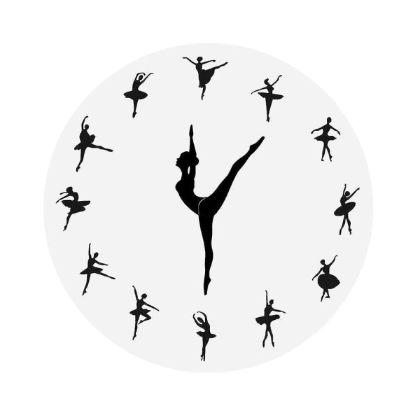 Väggklocka Ballerinadansare Balett Dekorativ klocka Väggklocka Flickrum Dans Studiodekor Balettdansare Watch
