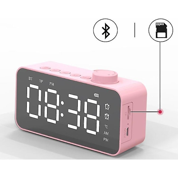 Creative card högtalare klocka display bluetooth högtalare radio klocka högtalare spegel väckarklocka med knapp