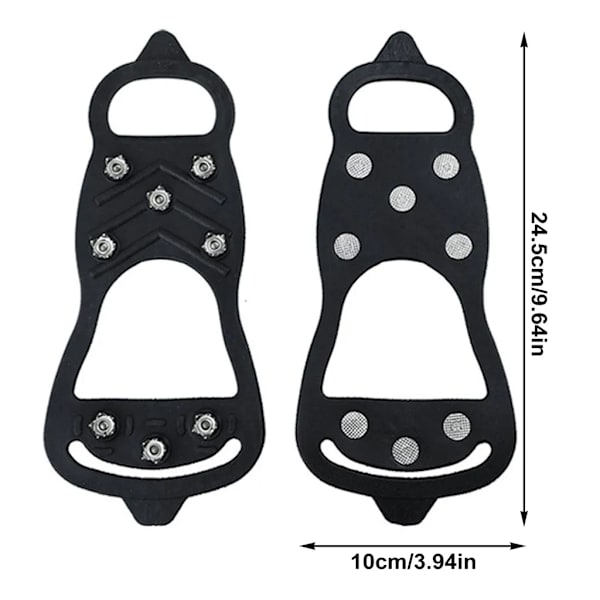M 1 par sko pigge, sko kløer pigge skridsikre med 8 pigge, pigge issko pigge issko til vandresko stigjern (24,5 * 10cm)