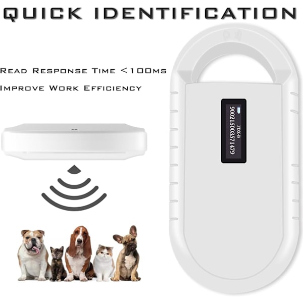 Microchip-scanner, ISO11784/85/FDX-B/EMID 128 poster dataregistrering og upload til pc. Microchip-scannerlæser