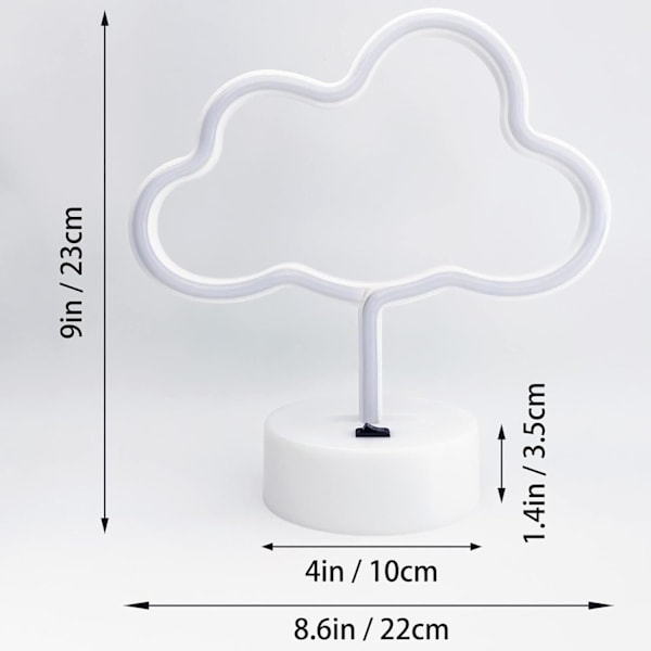 Cloud Neon Skilte Cloud Lys til Soveværelse, Hvid Led Cloud Lys Værelse Dekoration, USB/Batteridrevet Cloud Neon Lys, Æstetisk Neon Cloud Skilt Lampe