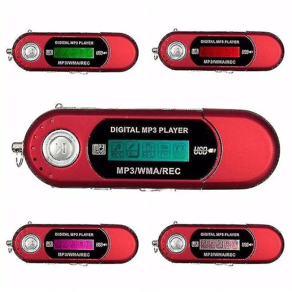 Usb Mp3-spiller Bærbar musikkspiller Digital LCD-skjerm 4g Lagring Fm-radio Multifunksjon Mp3-musikkspiller Usb Stick Fk（Sort）