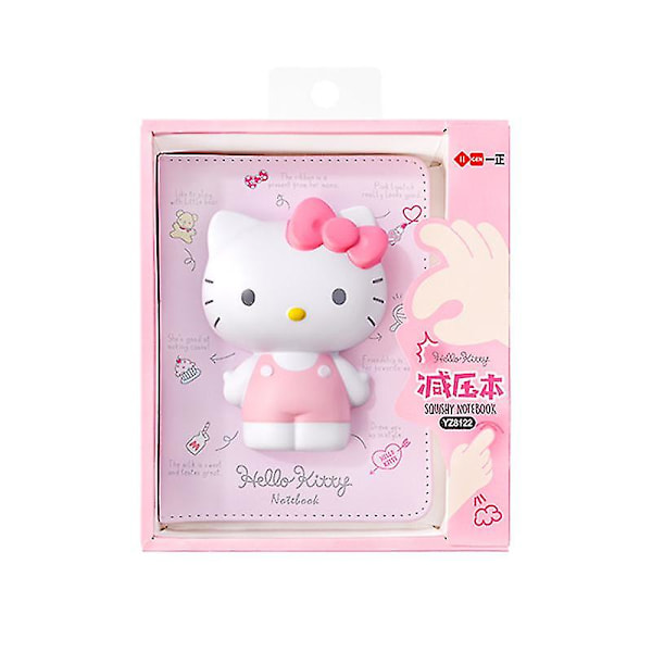 Kawaii Cartoon Sanrios Cinnamoroll Mymelody Kitty Decompression Notebook Tredimensionell Pu Doll Decompression Book Vent Book（3）