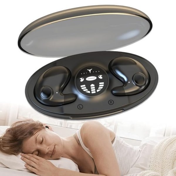 Mikroöronproppar Osynliga trådlösa Bluetooth hörlurar Sleep-hörlurar med brusreducerande svart