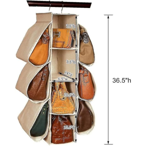 Non Woven Et Tote Bag Izer 10 Pocket Hanging Closet Stora Bag(bei)