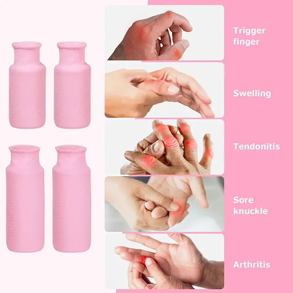 Finger Ice Sleeves, 4 Ice Packs för fingrar, tummar och tår, varm och kall terapi för artrit, tendinit, trigger finger och svullna fingrar