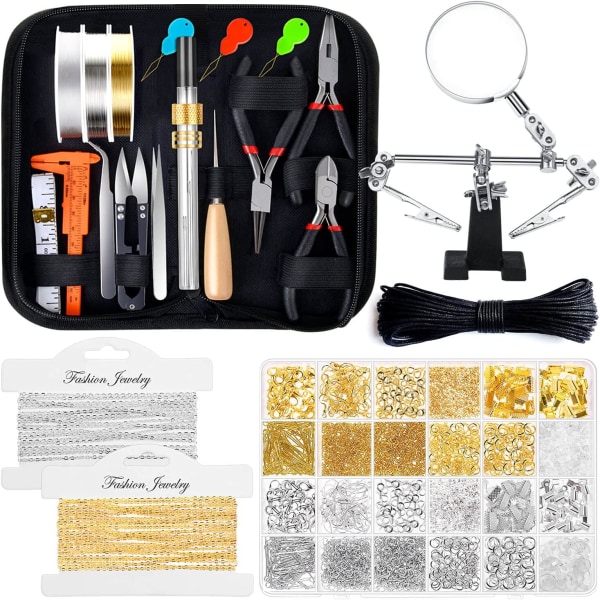 Jewelry Making Kits for Adults,Jewelry Making Tools, Earring Charms, Jewelry Wires, Jewelry Findings and Helping Hands for Jewelry Making and Repair