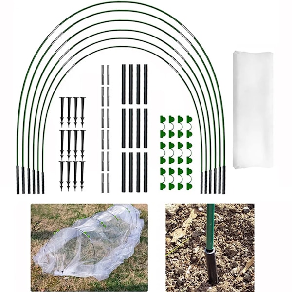 Pack of 111 planting tunnel arches, tunnel arches for raised beds, greenhouse hoops, arches for foil tunnels, greenhouse tunnels