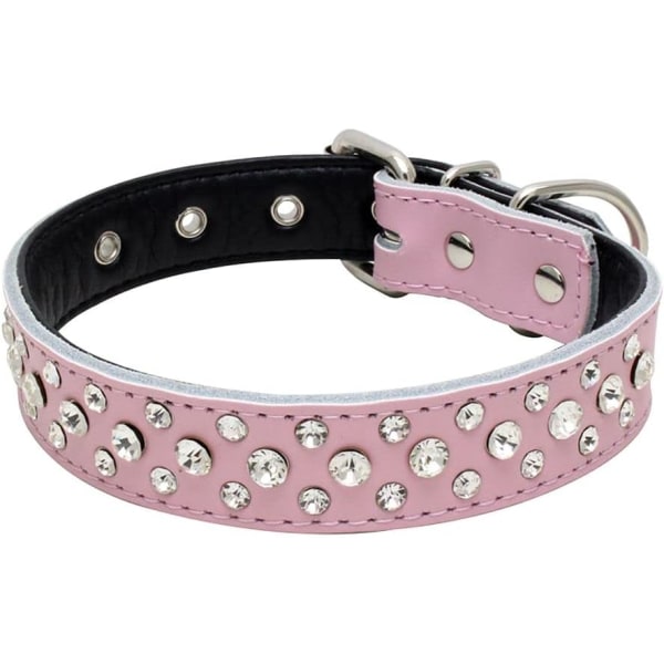 Hundehalsbånd lite hund hundehalsbånd rhinestone PU katt og hundehalsbånd