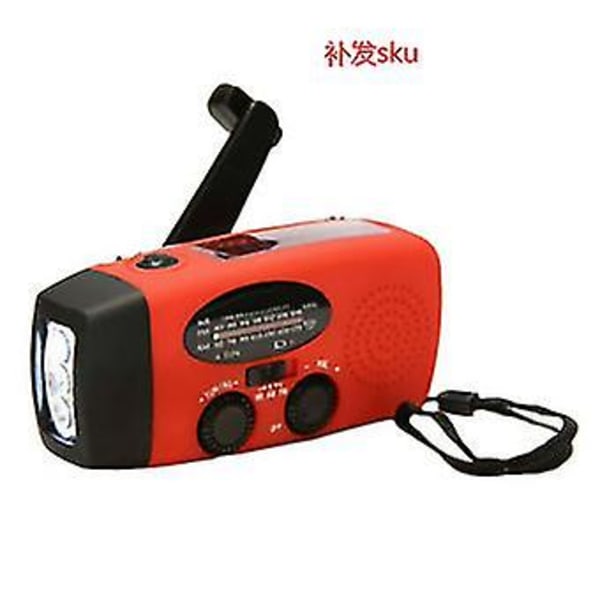 Solardriven handvevsdynamoradio med LED-ficklampa, 2000MAH Ni MH-batteri