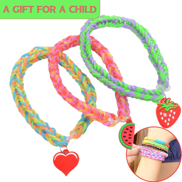 Rainbow Loom Kit DIY Craft Material Set DIY Färgglada Gummiband Pedagogisk Barnleksak Armband