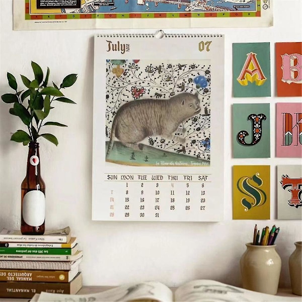Weird Medieval Cats Calendar, Funny Weird Medieval Calendar 2024, Walk Weird Medieval Calendar（Som visat）