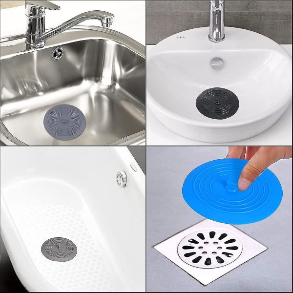 3 stykker silikone vaskprop, universelle afløbsprop, køkkenvaskprop, silikone badekarpropper, 15 cm