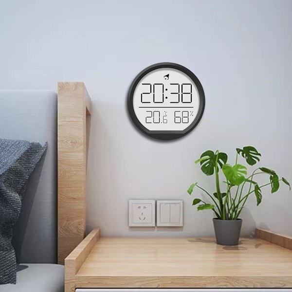 Digital väggklocka, sängklocka, 2,9 tum, med temperatur och luftfuktighet