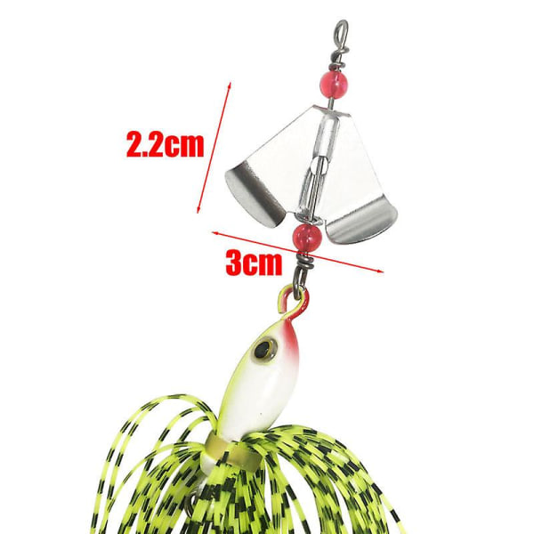 6 stk 14 cm Spinnerbait Jig Head Gummiskjørt Fiskelokk Gjedde Bass Spinner Agn（1#）