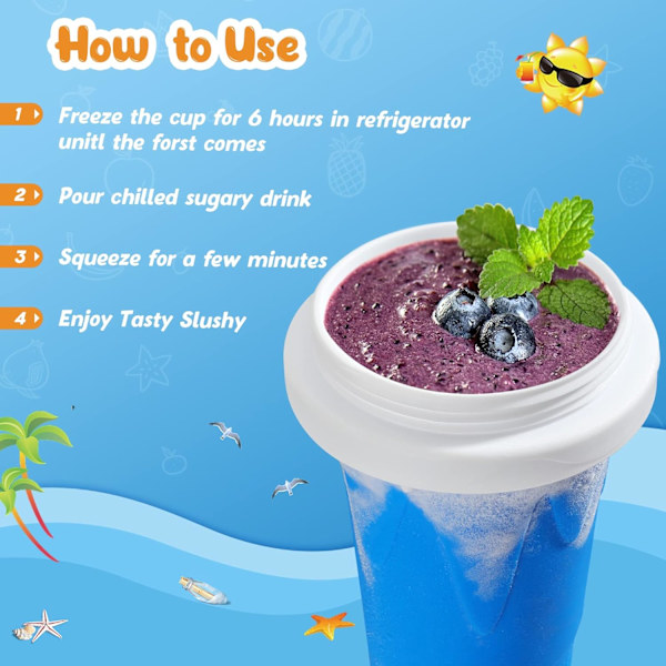 Taikamagik nopea pakaste smoothie-kuppi, jäähdytyskuppi, slushiekuppi, hauskat lahjat