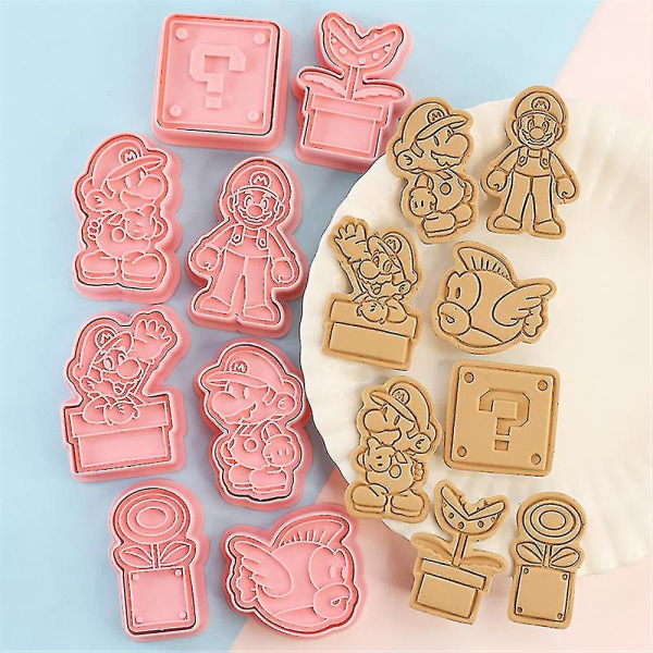 16 pakke Super Mario Bro Cookie Cutters Cool Game Kjeksform Kake Fondant Baking Gjør-det-selv Dessertformverktøy