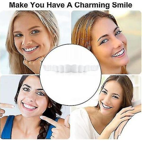 Smile snapp på falske tenner Øvre nedre tannfiner tannproteser tanndekselsett