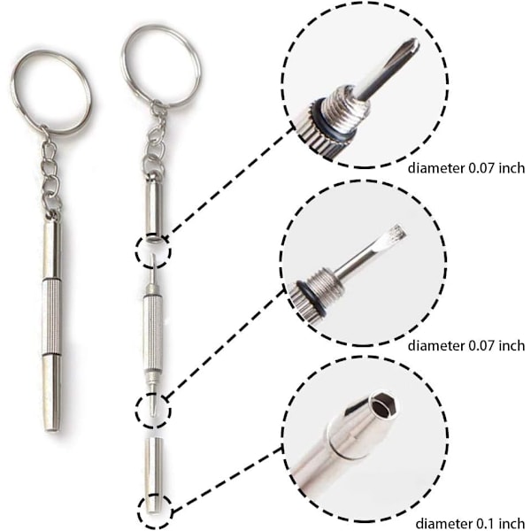 Nøkkelring Øyenglass Skrutrekker Skrutrekker Nøkkel 5stk/sett 3 i 1 Aluminium Stål Øyenglass Skrutrekker