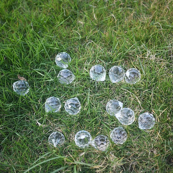 20-pack kristallkula 0,8 tum/20 mm prisma solfångare regnbågshänge, hängande kristallprismor för fönster, för Feng Shui, för gåva