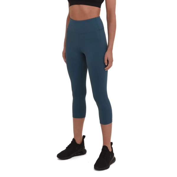 TCA Women's Equilibrium Running/Yoga Capri Leggings med hög midja med sidficka - Blå, M