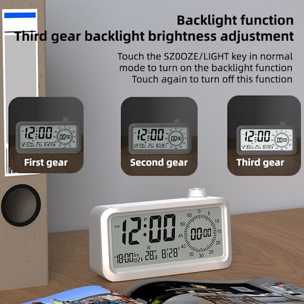 Timer-väckarklocka, digital timer för matlagning, skrivbordstimer, kontorstimer för barn och vuxna, tidsstyrningsverktyg