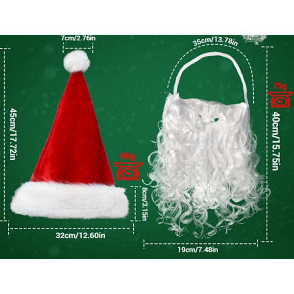 Jultomte Skägg Jultomteluva Jultomtekostym Tillbehör