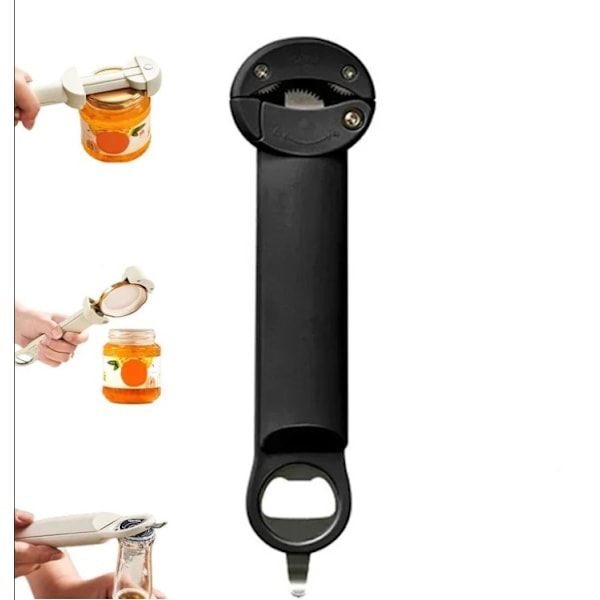 Multifunktionell hopfällbar flasköppnare, rostfritt stål 1-3,75 tum justerbar hopfällbar burköppnare köksredskap
