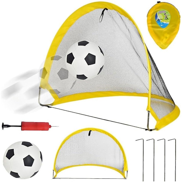 Sammenfoldelig fodboldmål, fodboldlegetøjsmål, bærbar fodboldbur, fodboldmål med minibold til 3+ LO-Ron