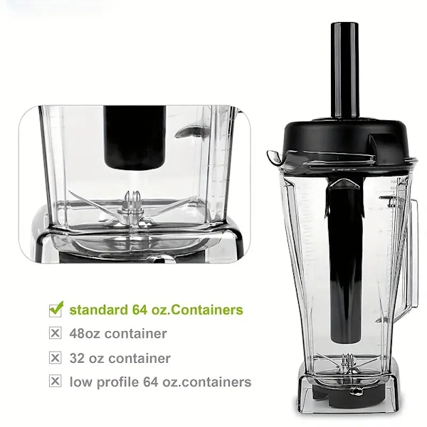 Juicer Stirrer, Blender Tilbehør (323mm) - Stor, specielt designet til Vitamix Classic Standard Container 64 Oz