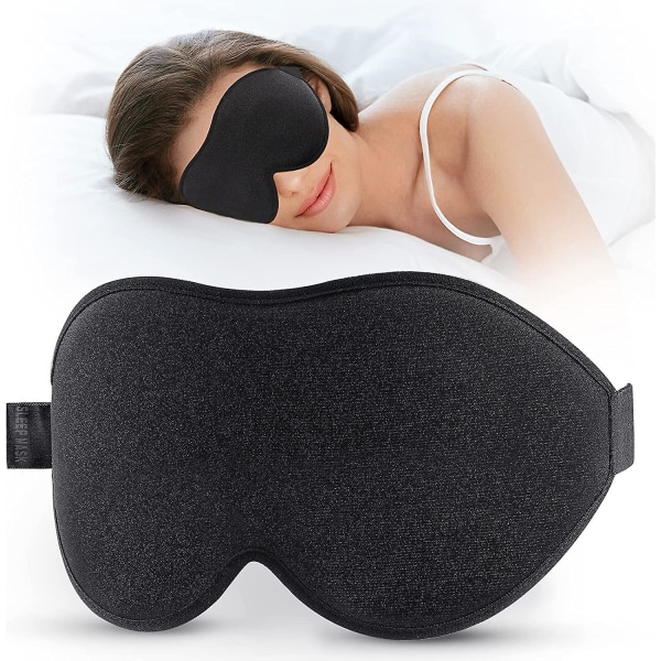 Pehmeä hengittävä unmasamio säädettävällä hihnalla, Ultra-Fit Sleep Eye Eye Mask sivuun nukkuville 3D pimennysnaamio matkoille, päiväunille ja unettomuudelle