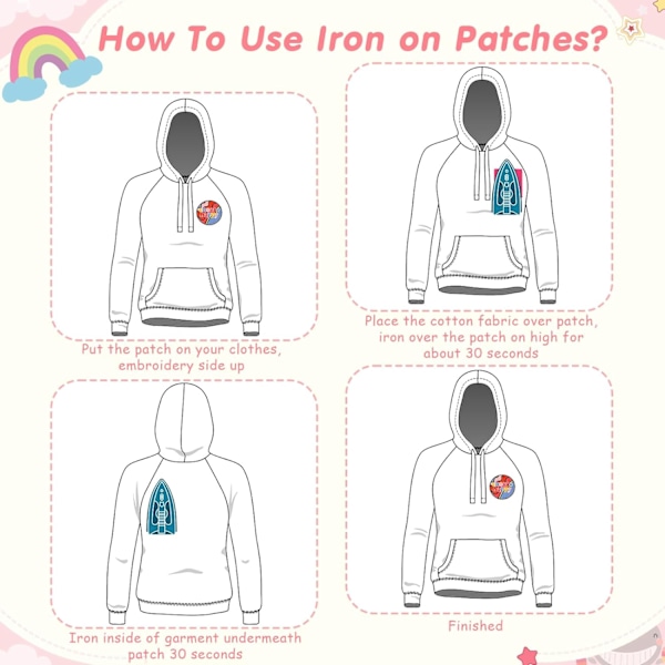 20 stk. vintage patches applikationer hippie retro broderede patches sommer strand stryge på patches til rygsække, jeans, jakker og tøj DIY håndværk