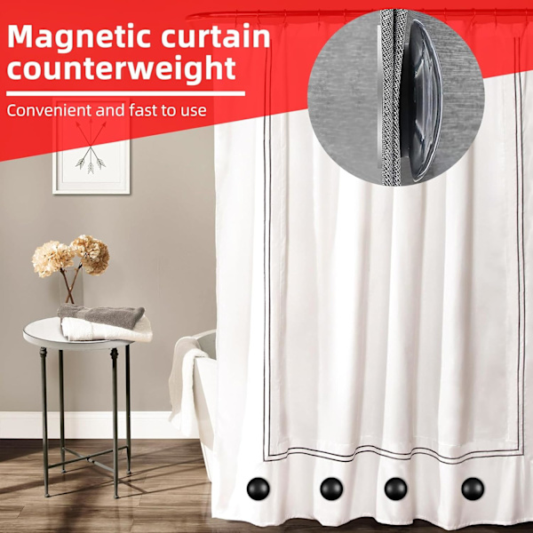 Magnetiska gardinvikter, 10-pack duschdraperivikter, duschdraperivikter, starka dukar, duschdraperivikter, magnetiska gardinvikter