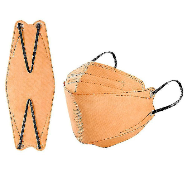 50 stk Kn95 Ansigtsmasker Fiskemaske Voksen Morandi Ffp2 Maske 4-lags beskyttelsesmasker Kf94 Masker（Orange）