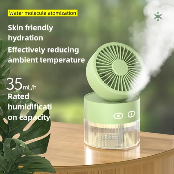 Misting Humidifier Fan, Genopladelige Ventilatorer, Bærbar Køleskabsventilator, Lille Personlig Ventilator