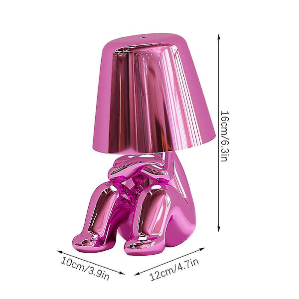 Liten gyllene man LED-bordslampor Touch Control Dimbar bordslampa nattlampa (Mr WHERE)