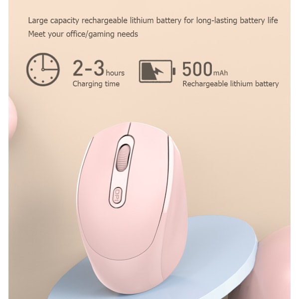Trådløs genopladelig Bluetooth dual-mode lydløs bærbar kontormus