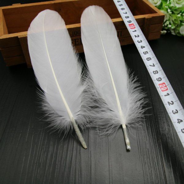100 stk White Feathers Goose Craft Kompatibel Party Hat Crafts 15-22 cm (Hvid)