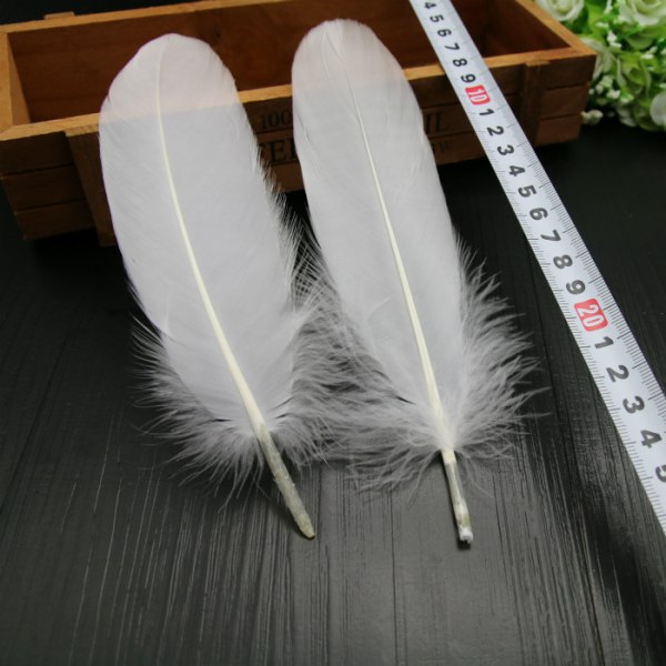 100 stk White Feathers Goose Craft Kompatibel Party Hat Crafts 15-22cm（White）