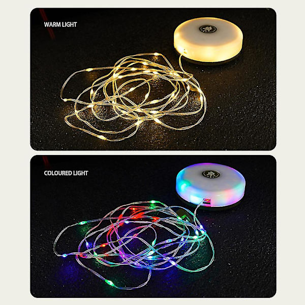 Camping String Lights Uppladdningsbart utomhustält Rainbow Atmosphere String Lantern Vattentät ficklampa med magnetkrok Lampa（10m，Färgljus）