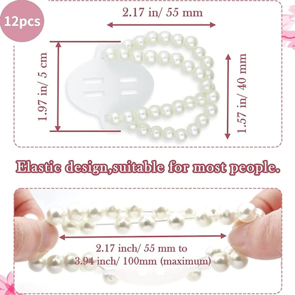 12 stk Elastiske Pearl håndleddskorsasjebånd. Bryllup Corsages Pearl Armbånd Elastisk