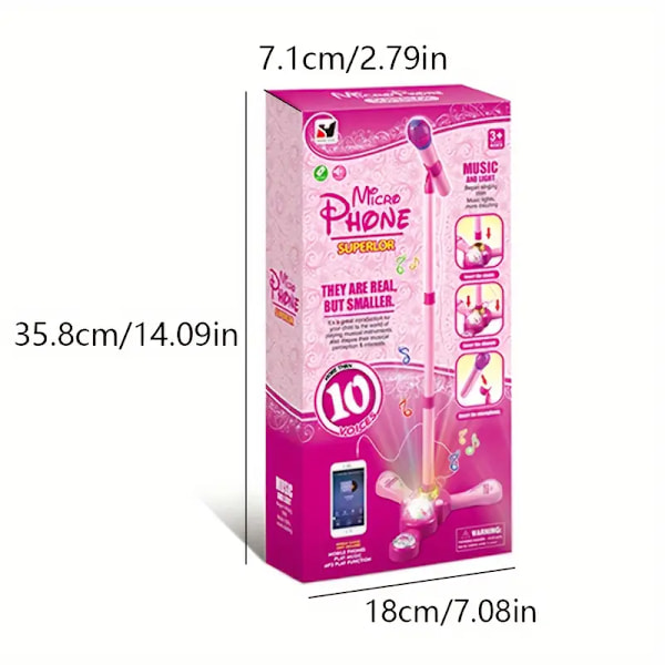 Mikrofon Karaoke Plug-in MP3 Bluetooth Funktion Stativ Mikrofon Barn Musikinstrument Scenljus Leksak Student Undervisningshjälpmedel