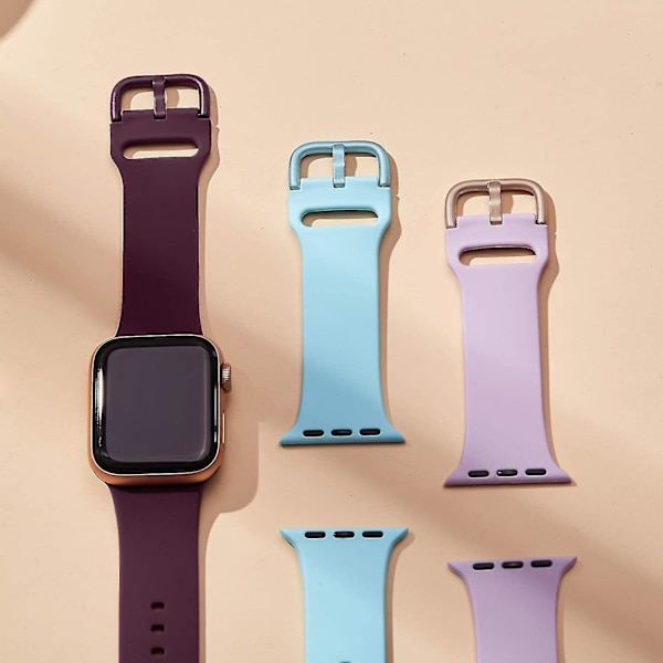 Kompatibel med Apple Watch Remme 40 mm 38 mm, bløde silikone sportsarmbånd Udskiftningsrem med klassisk lås til Iwatch Series Se 7 6 5 4 3 2